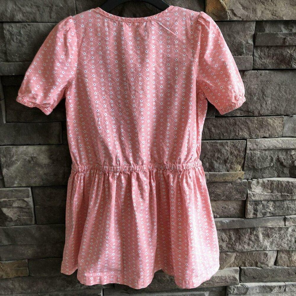 Hanna Andersson Pink Floral Print Dress Cotton Spring Summer Size 5 (110 Cm) - Picture 2 of 6